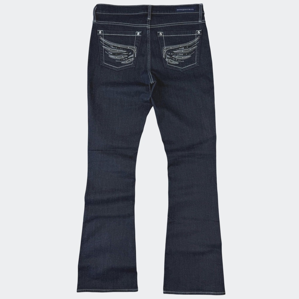 Rock & Republic Kasandra Bootcut Jeans Womens 12L Dark Wash Mid Rise Western Y2K - Picture 3 of 12